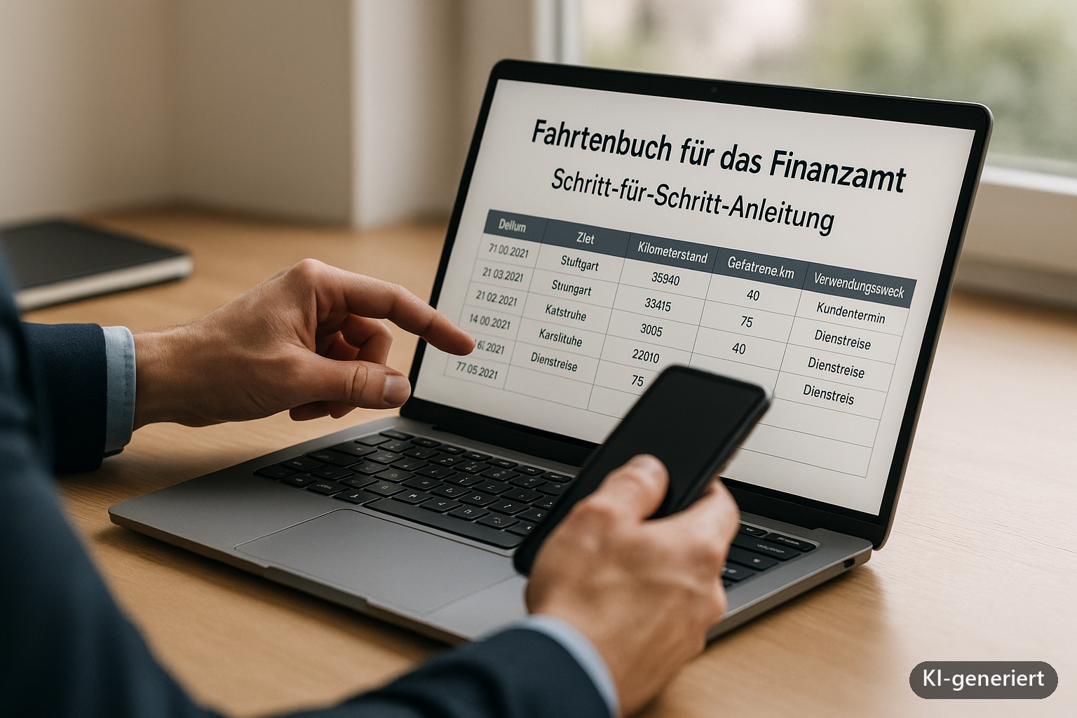 Fahrtenbuch Finanzamt: Schritt-für-Schritt-Anleitung für KMU (KI-generiertes Symbolbild)